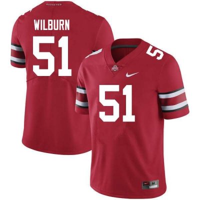 Men's Ohio State Buckeyes #51 Trayvon Wilburn Scarlet Nike NCAA College Football Jersey Athletic CLH8744IV